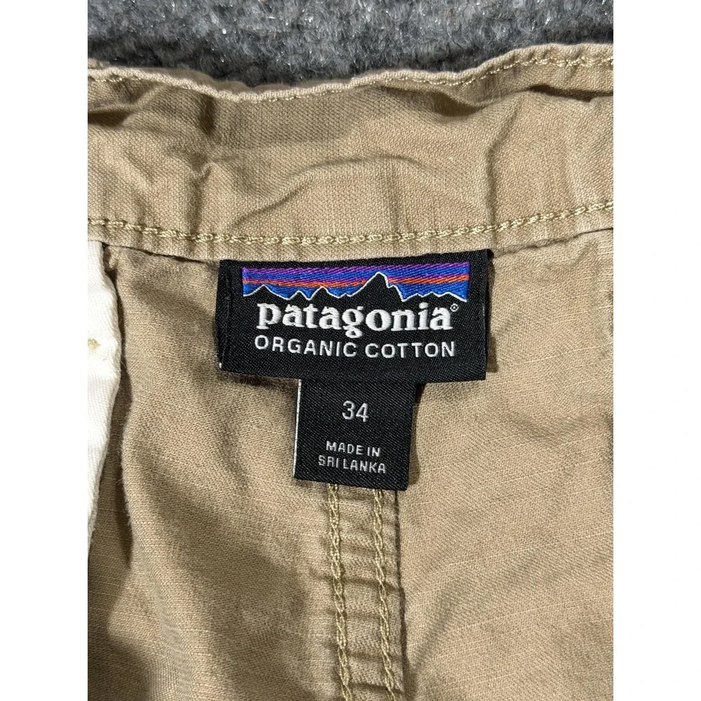Patagonia Shorts Mens 34 Beige Organic Cotton Hemp Chino Flat Front 8 Inseam - Picture 4 of 10
